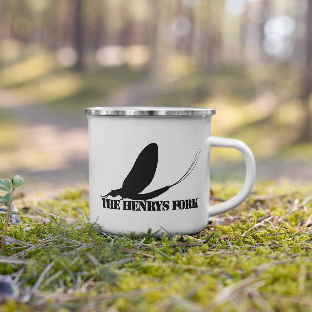 Henrys Fork Green Drake Mayfly Enamel Camp Mug- Small 12oz