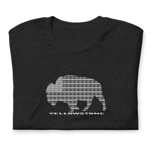 Yellowstone Bison Trout Mosaic Flag Tee